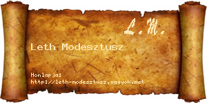 Leth Modesztusz névjegykártya
